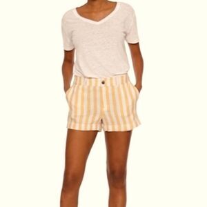 Old Navy Mid-rise Everyday Shorts Linen-blend Womens Size 2 Yellow Stripes EUC